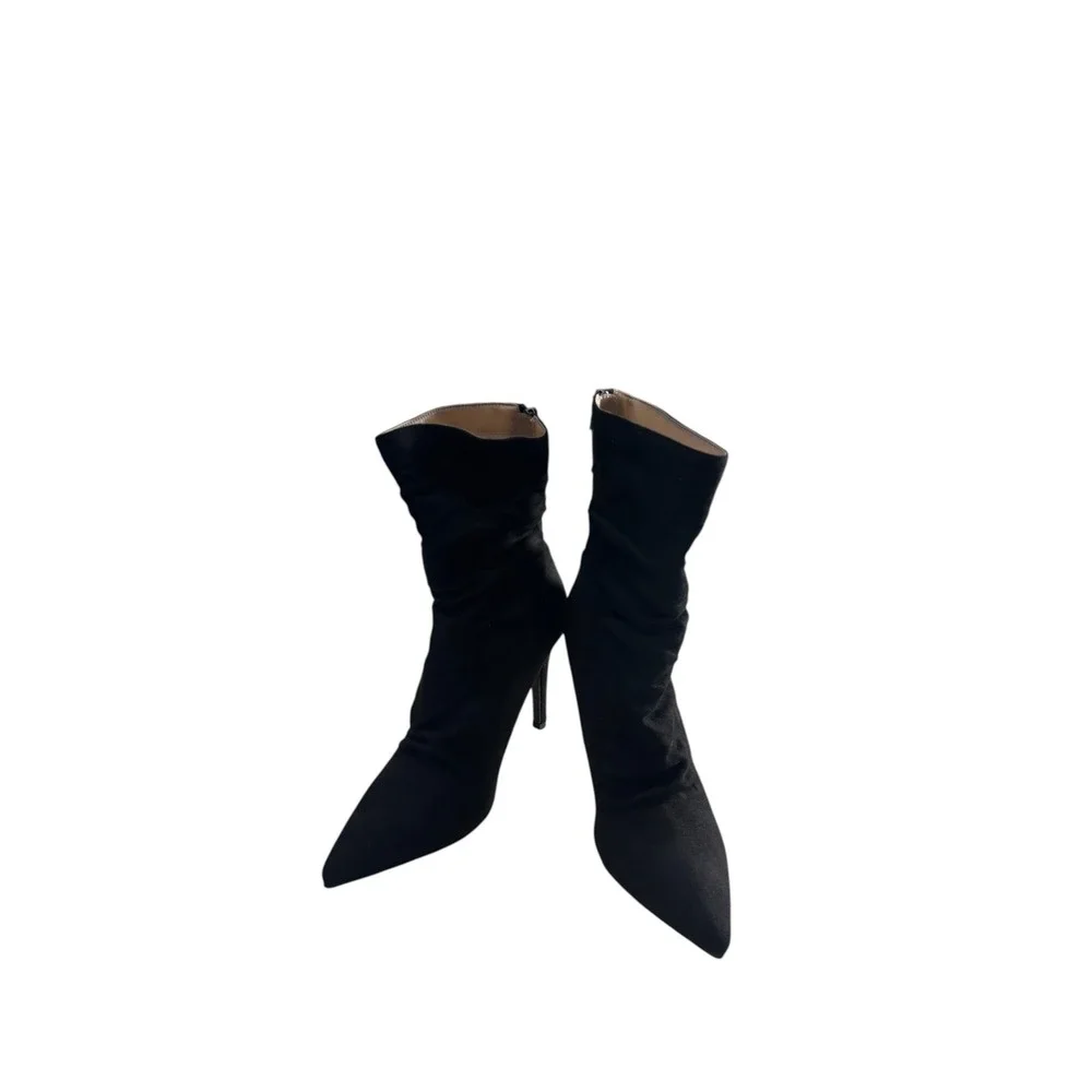 Journee‎ Collection Markie Black Suede Stiletto Booties Womens Sz 10 NWB Elegant
